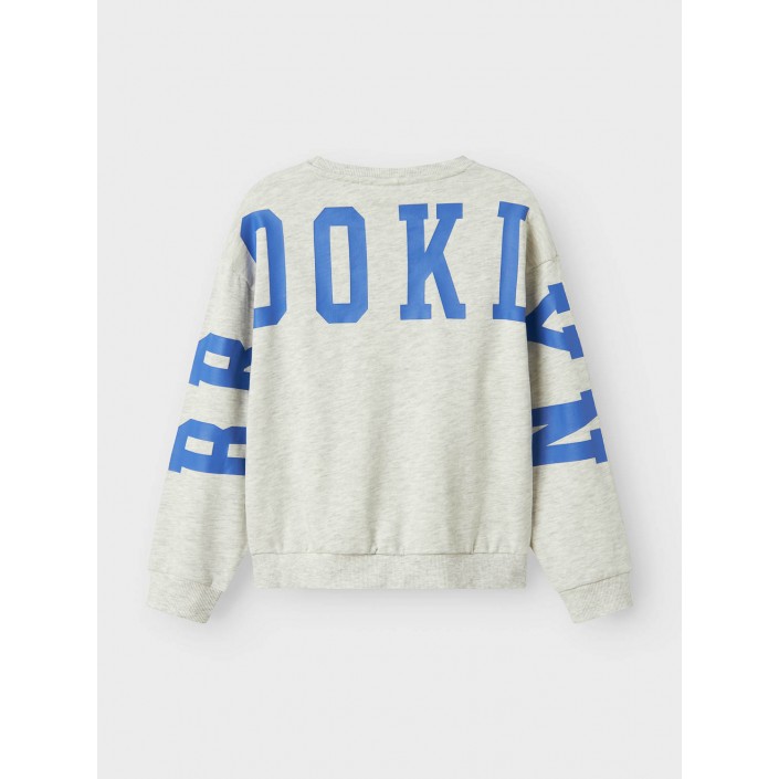 NAME IT KIDS NKFNEVEA RLX SWEAT BRU Light Grey Melange | Freewear NKFNEVEA RLX SWEAT BRU - www.freewear.nl - Freewear