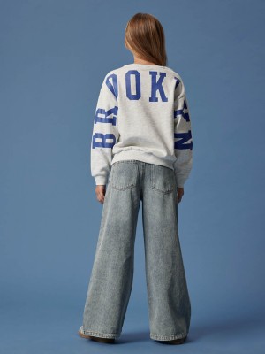 NAME IT KIDS NKFNEVEA RLX SWEAT BRU Light Grey Melange | Freewear NKFNEVEA RLX SWEAT BRU - www.freewear.nl - Freewear