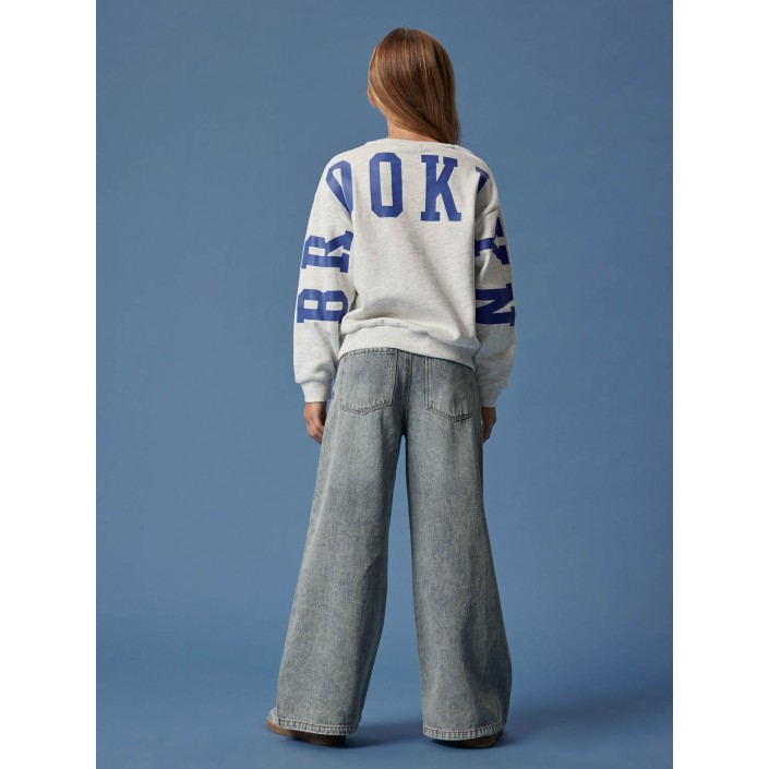 NAME IT KIDS NKFNEVEA RLX SWEAT BRU Light Grey Melange | Freewear NKFNEVEA RLX SWEAT BRU - www.freewear.nl - Freewear