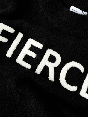 NAME IT KIDS NKFODESSA LS KNIT Black | Freewear NKFODESSA LS KNIT - www.freewear.nl - Freewear