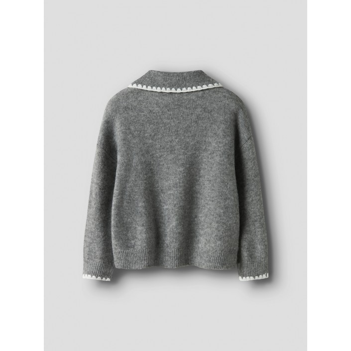 NAME IT MINI NMFRIKASA LS KNIT POLO Grey Melange | Freewear NMFRIKASA LS KNIT POLO - www.freewear.nl - Freewear