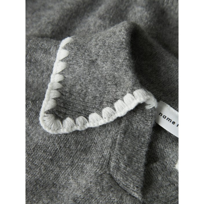 NAME IT MINI NMFRIKASA LS KNIT POLO Grey Melange | Freewear NMFRIKASA LS KNIT POLO - www.freewear.nl - Freewear