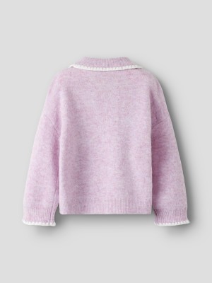 NAME IT MINI NMFRIKASA LS KNIT POLO Keepsake Lilac | Freewear NMFRIKASA LS KNIT POLO - www.freewear.nl - Freewear