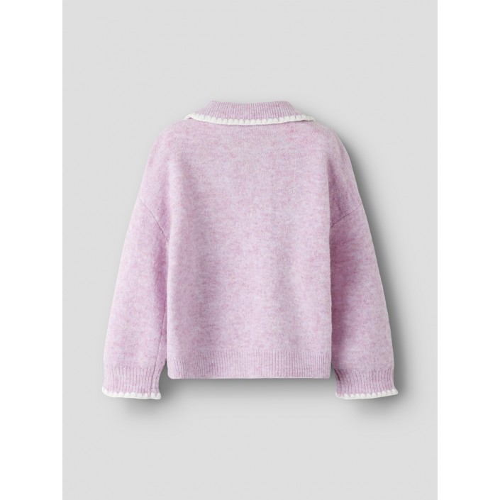 NAME IT MINI NMFRIKASA LS KNIT POLO Keepsake Lilac | Freewear NMFRIKASA LS KNIT POLO - www.freewear.nl - Freewear