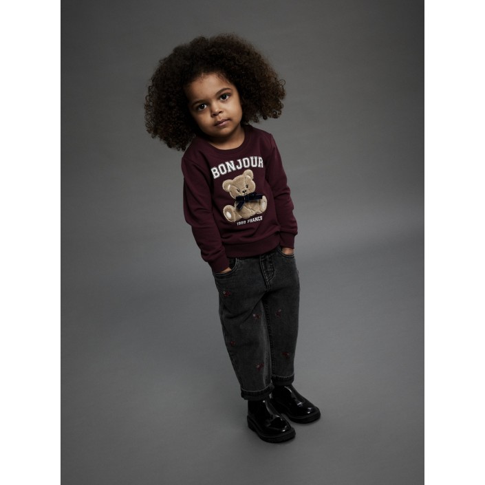 NAME IT MINI NMFREAR LS SWEAT BRU Burgundy | Freewear NMFREAR LS SWEAT BRU - www.freewear.nl - Freewear