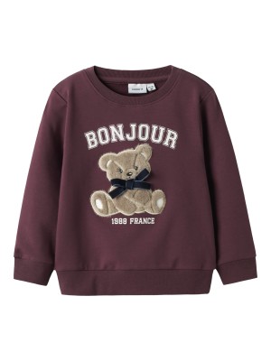 NAME IT MINI NMFREAR LS SWEAT BRU Burgundy | Freewear NMFREAR LS SWEAT BRU - www.freewear.nl - Freewear