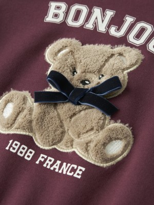 NAME IT MINI NMFREAR LS SWEAT BRU Burgundy | Freewear NMFREAR LS SWEAT BRU - www.freewear.nl - Freewear