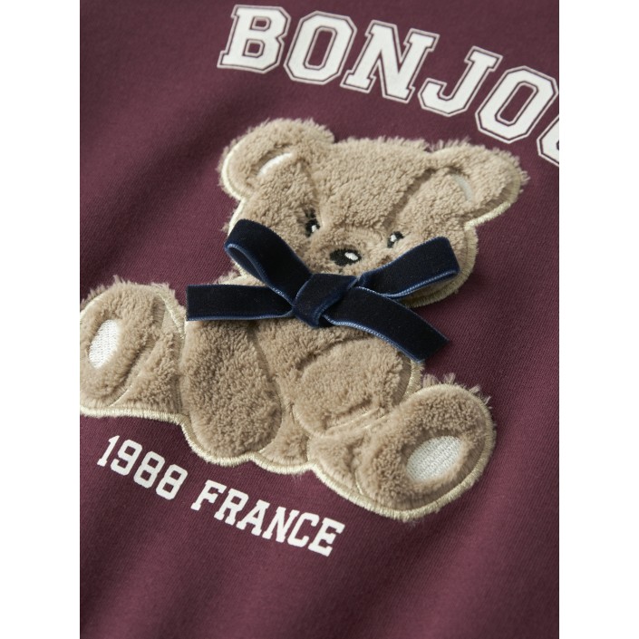 NAME IT MINI NMFREAR LS SWEAT BRU Burgundy | Freewear NMFREAR LS SWEAT BRU - www.freewear.nl - Freewear