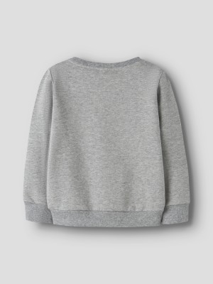 NAME IT MINI NMFREAR LS SWEAT BRU Grey Melange | Freewear NMFREAR LS SWEAT BRU - www.freewear.nl - Freewear