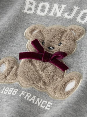 NAME IT MINI NMFREAR LS SWEAT BRU Grey Melange | Freewear NMFREAR LS SWEAT BRU - www.freewear.nl - Freewear