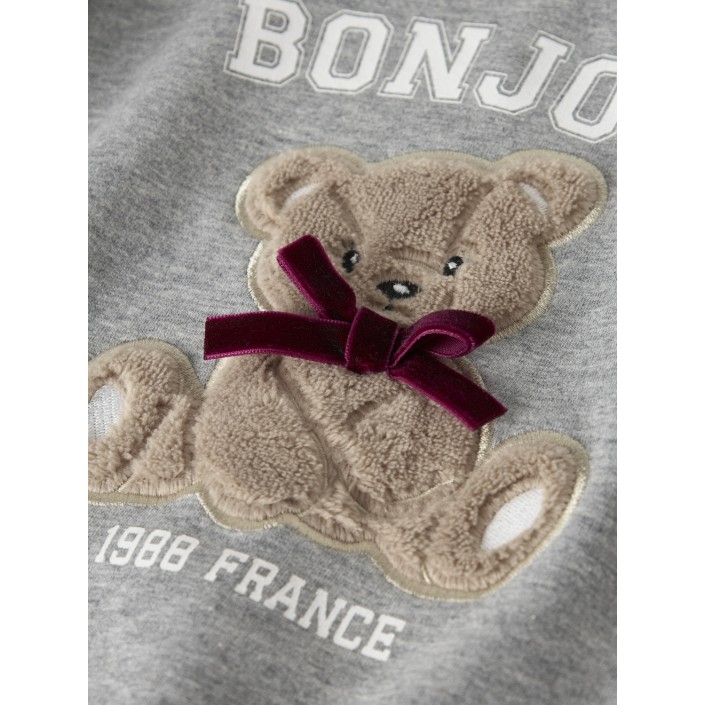 NAME IT MINI NMFREAR LS SWEAT BRU Grey Melange | Freewear NMFREAR LS SWEAT BRU - www.freewear.nl - Freewear