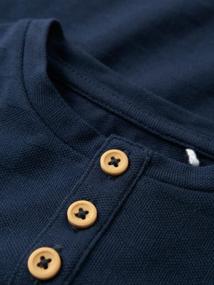 NAME IT MINI NMMRENE LS NREG GRANDAD TOP Navy Blazer | Freewear NMMRENE LS NREG GRANDAD TOP - www.freewear.nl - Freewear