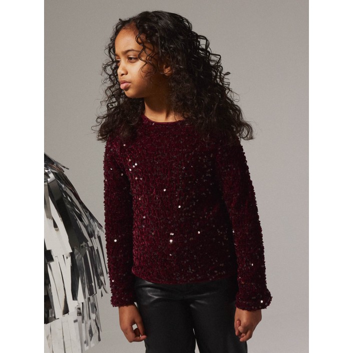 NAME IT KIDS NKFRUSITTA LS BOW BLOUSE Burgundy/BLACK BOW | Freewear NKFRUSITTA LS BOW BLOUSE - www.freewear.nl - Freewear