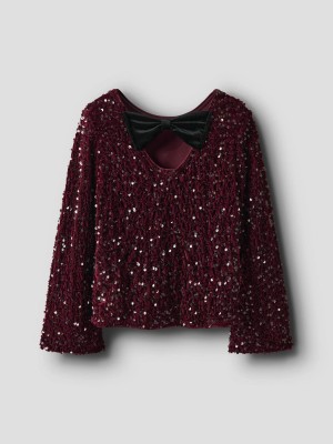 NAME IT KIDS NKFRUSITTA LS BOW BLOUSE Burgundy/BLACK BOW | Freewear NKFRUSITTA LS BOW BLOUSE - www.freewear.nl - Freewear