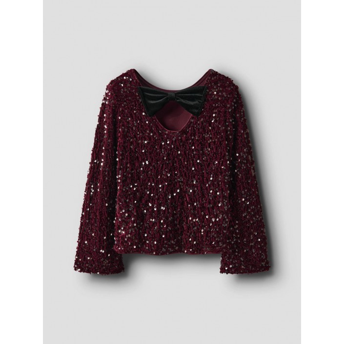 NAME IT KIDS NKFRUSITTA LS BOW BLOUSE Burgundy/BLACK BOW | Freewear NKFRUSITTA LS BOW BLOUSE - www.freewear.nl - Freewear