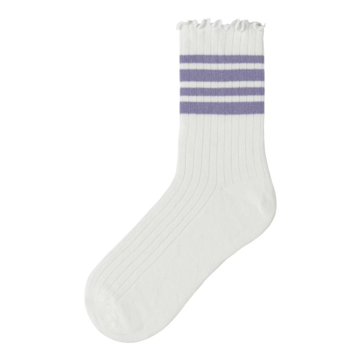 NAME IT KIDS NKFSILLE STRIPE SOCK Cloud Dancer/Lavender Violet | Freewear NKFSILLE STRIPE SOCK - www.freewear.nl - Freewear