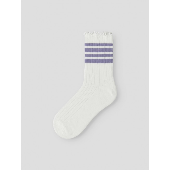 NAME IT KIDS NKFSILLE STRIPE SOCK Cloud Dancer/Lavender Violet | Freewear NKFSILLE STRIPE SOCK - www.freewear.nl - Freewear