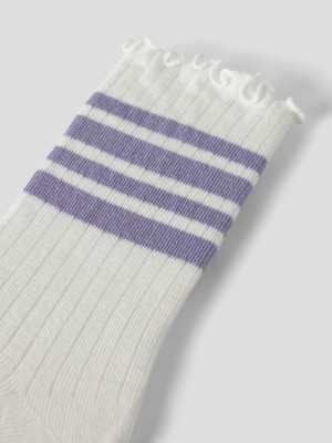NAME IT KIDS NKFSILLE STRIPE SOCK Cloud Dancer/Lavender Violet | Freewear NKFSILLE STRIPE SOCK - www.freewear.nl - Freewear