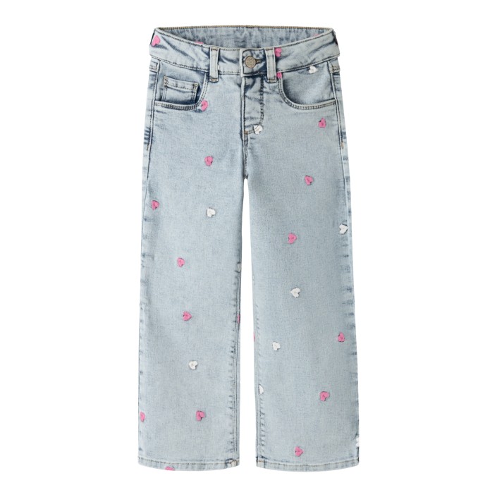 NAME IT MINI NMFROSE WIDE EMB JEANS 2633-FR NOOS Light Blue Bleached Denim | Freewear NMFROSE WIDE EMB JEANS 2633-FR NOOS - www.freewear.nl - Freewear