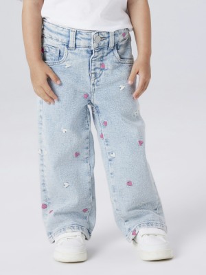 NAME IT MINI NMFROSE WIDE EMB JEANS 2633-FR NOOS Light Blue Bleached Denim | Freewear NMFROSE WIDE EMB JEANS 2633-FR NOOS - www.freewear.nl - Freewear