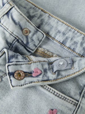 NAME IT MINI NMFROSE WIDE EMB JEANS 2633-FR NOOS Light Blue Bleached Denim | Freewear NMFROSE WIDE EMB JEANS 2633-FR NOOS - www.freewear.nl - Freewear