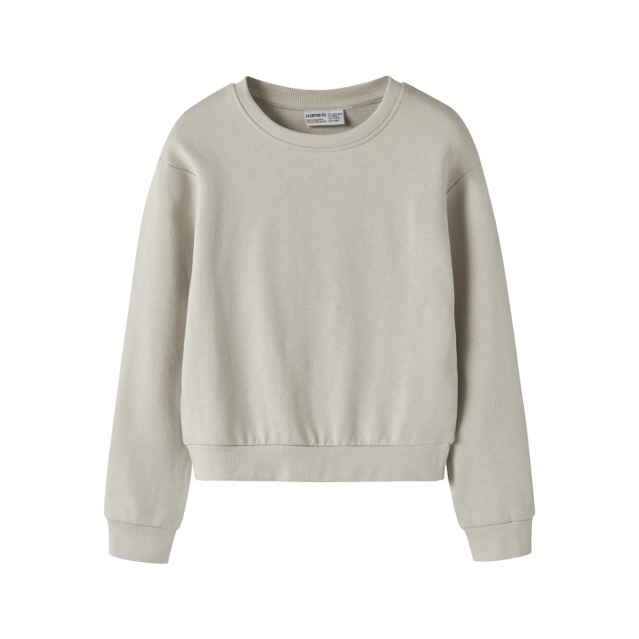 NAME IT KIDS NKFMILLE SHORT NREG LS SWE O-NECK N: Pumice Stone | Freewear NKFMILLE SHORT NREG LS SWE O-NECK N: - www.freewear.nl - Freewear