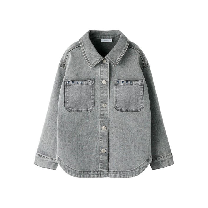 NAME IT KIDS NKFEVERLYN DNM SCHAKET 5503-YA N Light Grey Denim/HEART STUDS | Freewear NKFEVERLYN DNM SCHAKET 5503-YA N - www.freewear.nl - Freewear