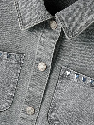 NAME IT KIDS NKFEVERLYN DNM SCHAKET 5503-YA N Light Grey Denim/HEART STUDS | Freewear NKFEVERLYN DNM SCHAKET 5503-YA N - www.freewear.nl - Freewear
