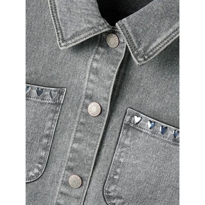 NAME IT KIDS NKFEVERLYN DNM SCHAKET 5503-YA N Light Grey Denim/HEART STUDS | Freewear NKFEVERLYN DNM SCHAKET 5503-YA N - www.freewear.nl - Freewear