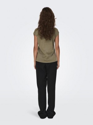 Only ONLSILVERY S/S V NECK LUREX TOP JRS: Falcon/TONE IN TONE LUREX | Freewear ONLSILVERY S/S V NECK LUREX TOP JRS: - www.freewear.nl - Freewear