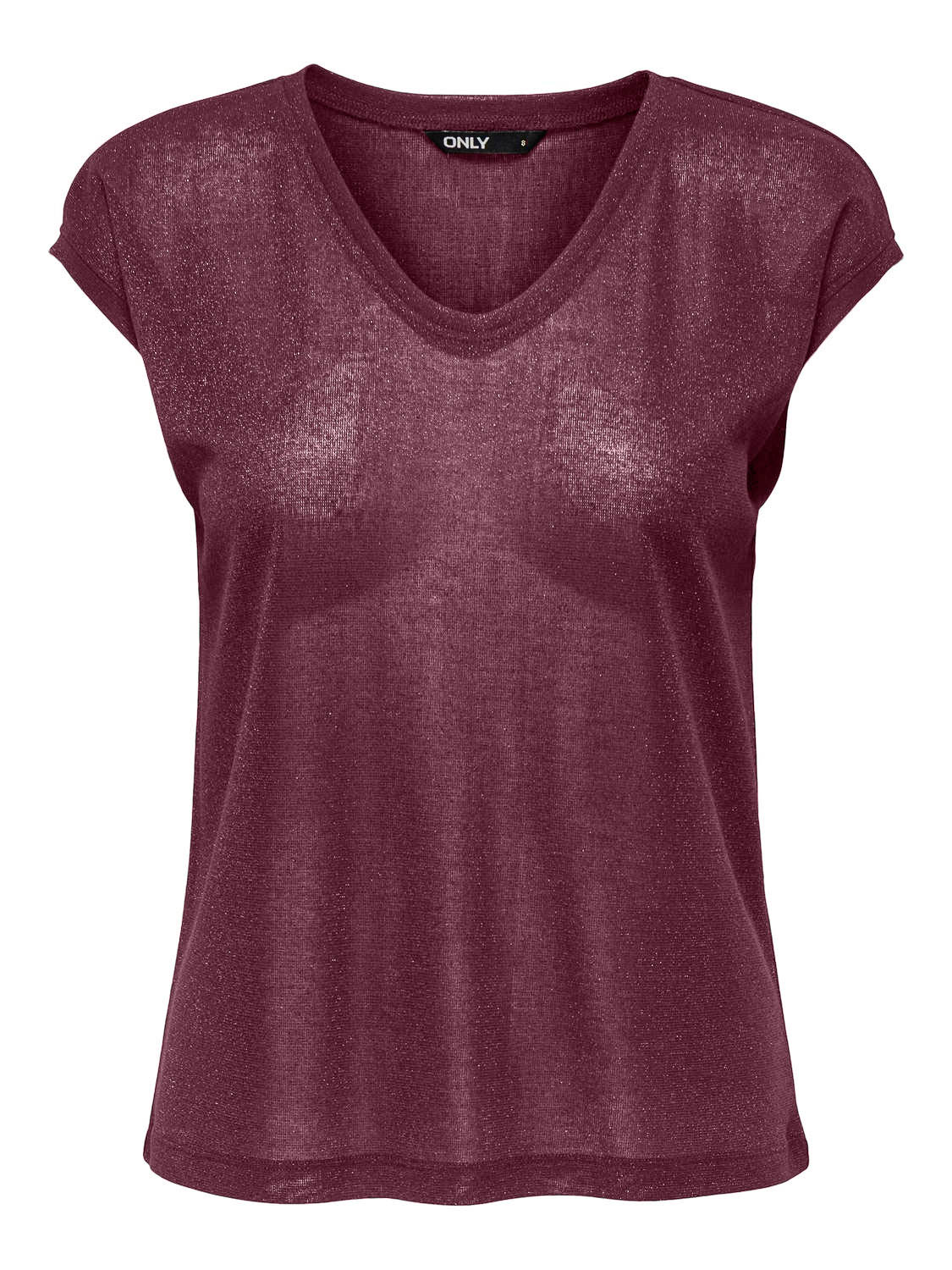 Only Onlsilvery S/s V Neck Lurex Top Jrs: