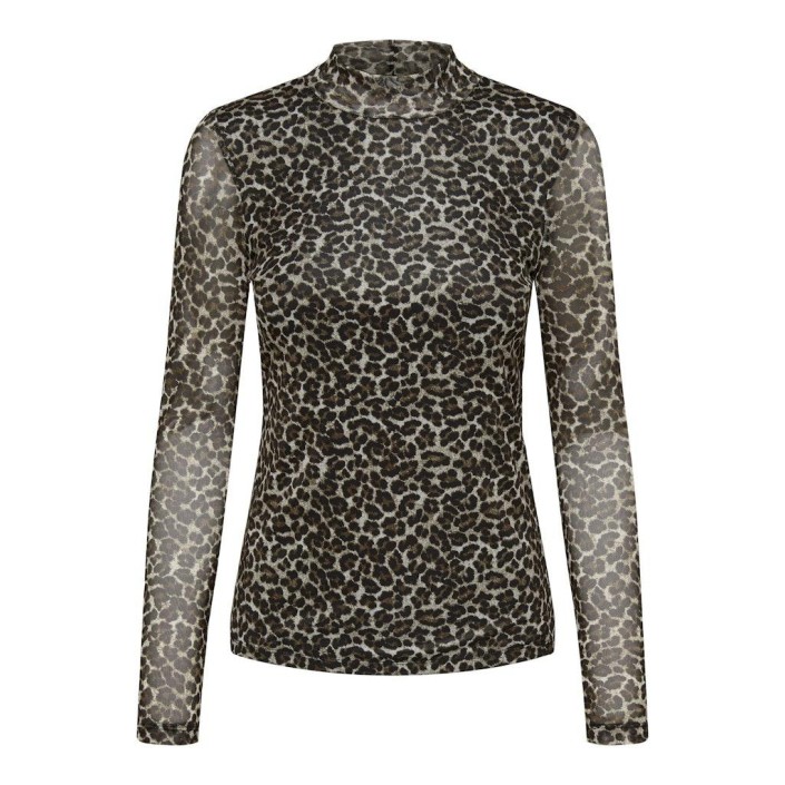 Only ONLERICA L/S HIGH NECK TOP JRS Pumice Stone/Everyday leo | Freewear ONLERICA L/S HIGH NECK TOP JRS - www.freewear.nl - Freewear