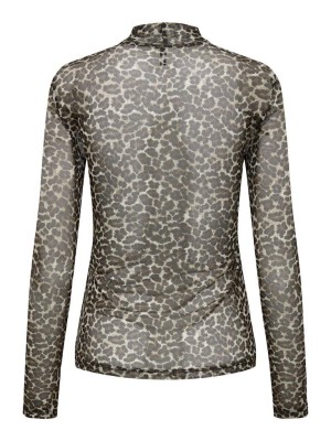 Only ONLERICA L/S HIGH NECK TOP JRS Pumice Stone/Everyday leo | Freewear ONLERICA L/S HIGH NECK TOP JRS - www.freewear.nl - Freewear