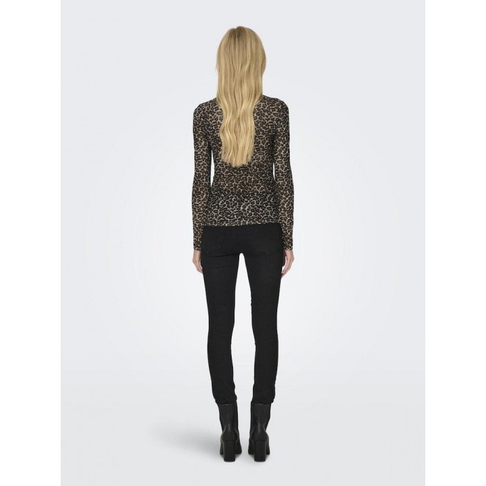 Only ONLERICA L/S HIGH NECK TOP JRS Pumice Stone/Everyday leo | Freewear ONLERICA L/S HIGH NECK TOP JRS - www.freewear.nl - Freewear