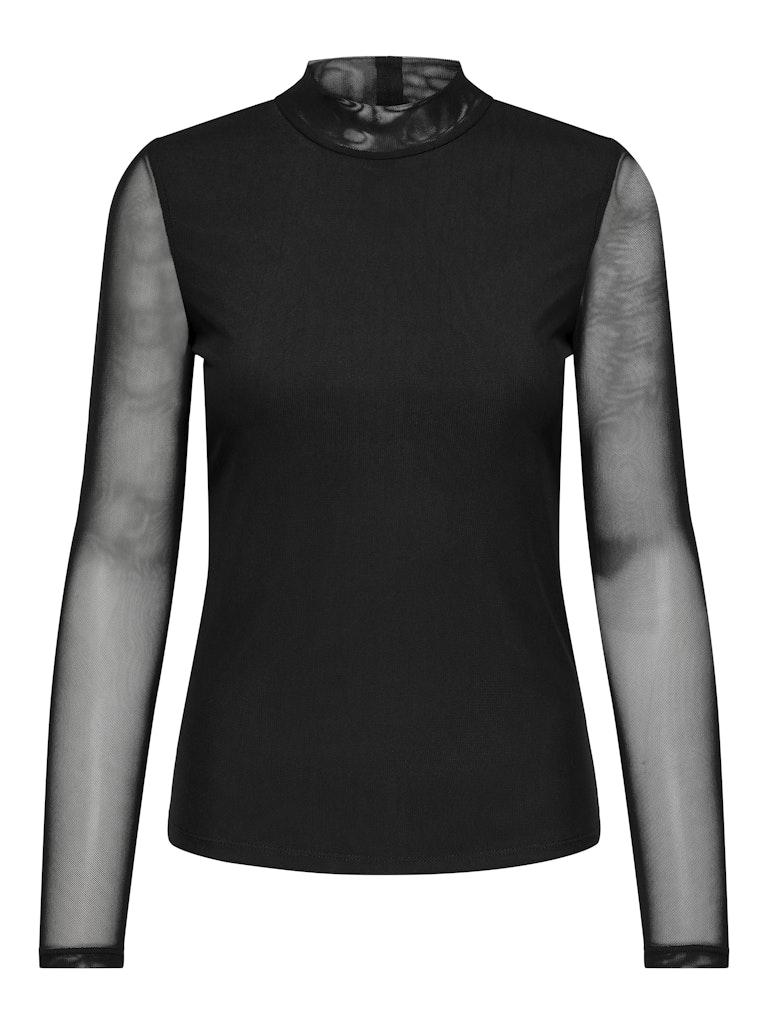 Only Erica Life Mesh Longsleeves op kleur zwart, Maat L