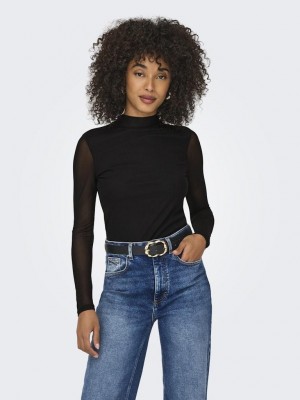 Only ONLERICA L/S HIGH NECK TOP JRS Black | Freewear ONLERICA L/S HIGH NECK TOP JRS - www.freewear.nl - Freewear