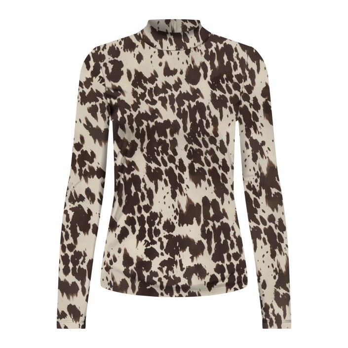 Only ONLERICA L/S HIGH NECK TOP JRS Black/Splassed cow | Freewear ONLERICA L/S HIGH NECK TOP JRS - www.freewear.nl - Freewear