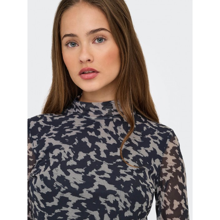 Only ONLERICA L/S HIGH NECK TOP JRS Blue Graphite/Rodeo pumice | Freewear ONLERICA L/S HIGH NECK TOP JRS - www.freewear.nl - Freewear