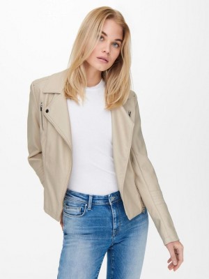 Only onlGEMMA FAUX LEATHER BIKER OTW Silver Lining | Freewear onlGEMMA FAUX LEATHER BIKER OTW - www.freewear.nl - Freewear