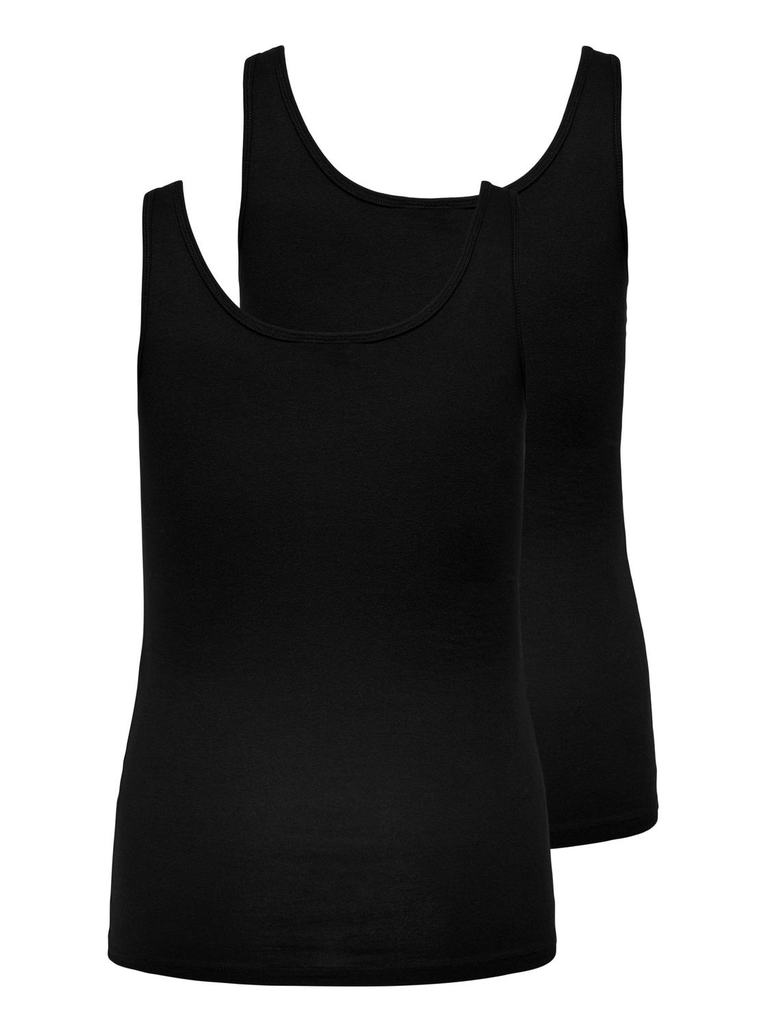 ONLY CARMAKOMA CARTIME TANK TOP 2 PACK NP Dames Tanktop - Maat S-42/44