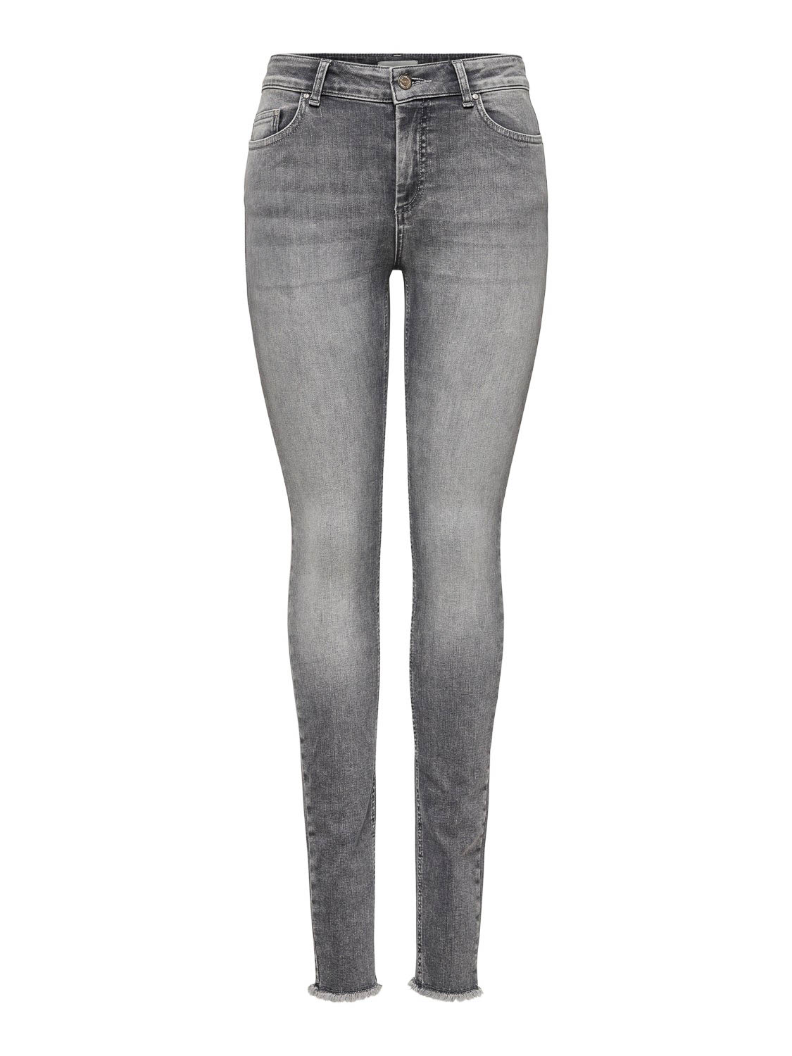 Only Jeans Onlblush Mid Sk Ank Raw Jns Rea0918 15188520 Grey Demin Dames Maat - W32 X L34