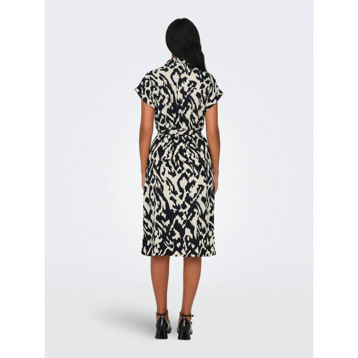 Only ONLHANNOVER S/S SHIRT DRESS NOOS WV: Birch/BLACK GRAPHIC | Freewear ONLHANNOVER S/S SHIRT DRESS NOOS WV: - www.freewear.nl - Freewear