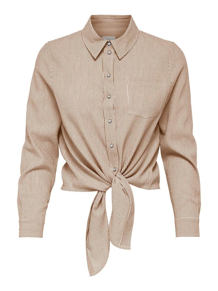 Only Blouse Onllecey Ls Knot Shirt Noos Wvn 15195910 Toasted Coconut Dames Maat - M