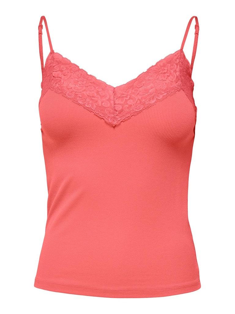 Only Top Onltilde Rib Lace Singlet Jrs 15203792 Georgia Peach Dames Maat - XL