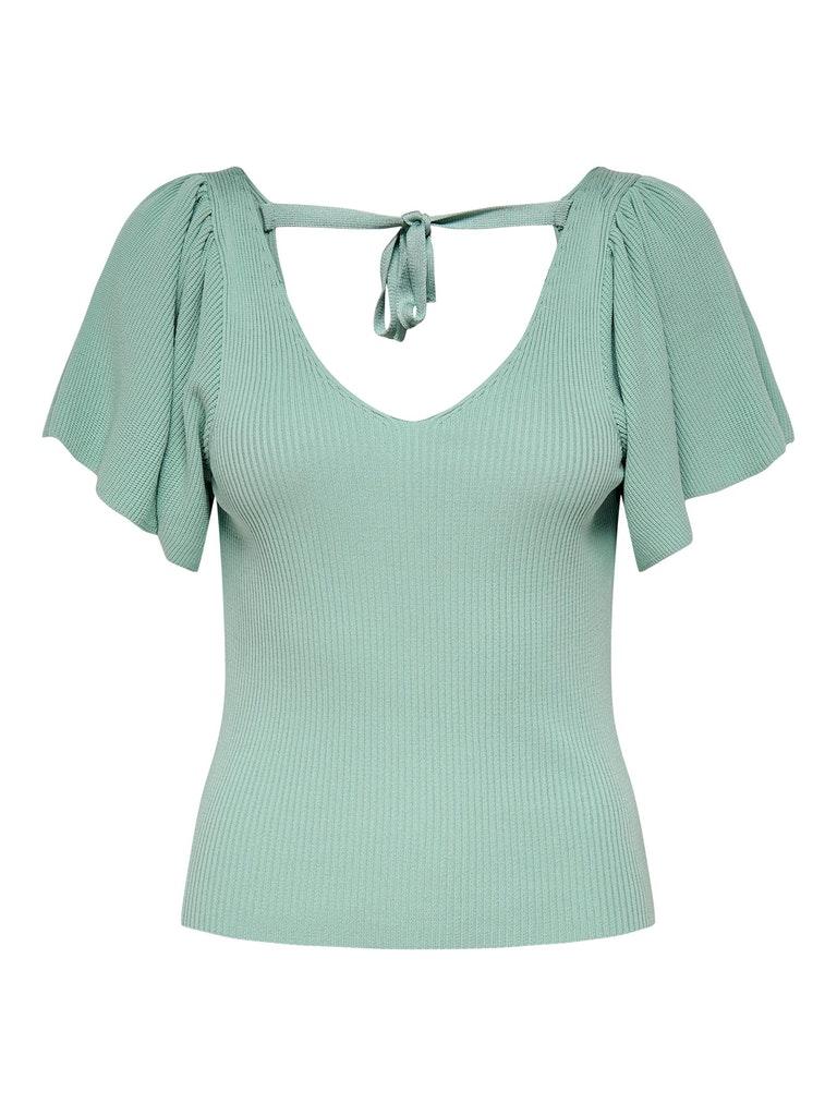 Only T-shirt Onlleelo S/s Back Pullover Knt Noos 15203888 Jadeite Dames Maat - L