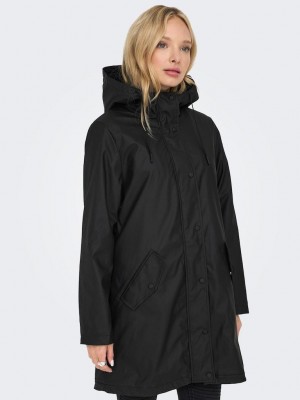 Only ONLSALLY RAINCOAT OTW NOOS Black/BLACK TEDDY | Freewear ONLSALLY RAINCOAT OTW NOOS - www.freewear.nl - Freewear