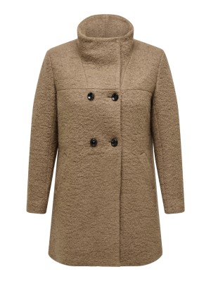 Carmakoma CARNEWSOPHIA WOOL COAT CC OTW Cocoa CrÃ©me/MELANGE | Freewear CARNEWSOPHIA WOOL COAT CC OTW - www.freewear.nl - Freewear