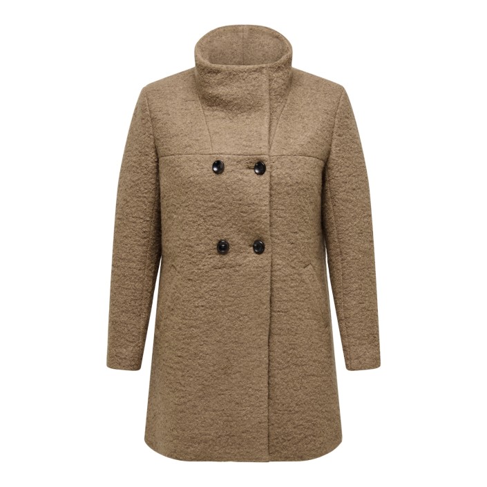Carmakoma CARNEWSOPHIA WOOL COAT CC OTW Cocoa CrÃ©me/MELANGE | Freewear CARNEWSOPHIA WOOL COAT CC OTW - www.freewear.nl - Freewear