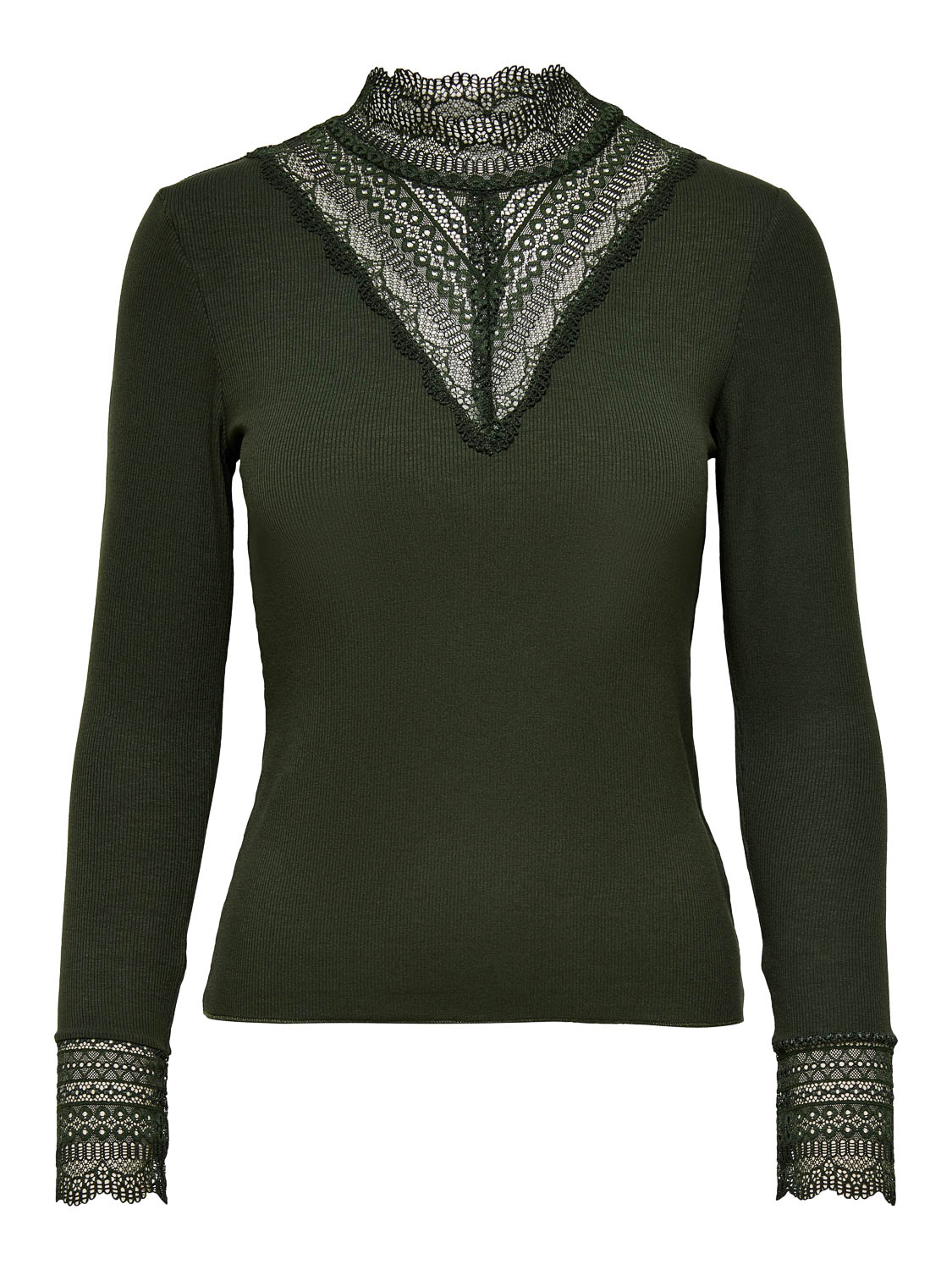 Only T-shirt Onltilde L/s High Neck Lace Top Jrs 15207788 Rosin Dames Maat - S