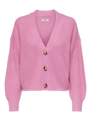 Only ONLCAROLSPRING L/S CARDIGAN KNT NOO: Begonia Pink | Freewear